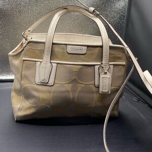 647 Coach vintage mini Kelsey chalk satchel/ cb sateen leather&fabric